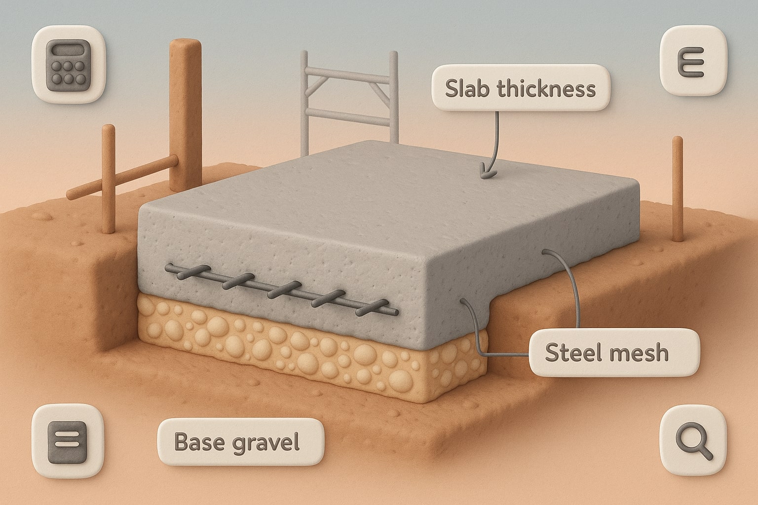 Menjelaskan cara kerja Kalkulator Pelat Beton dengan bidang input dan hasil instan yang membantu pengguna menyelesaikan masalah dengan mudah.