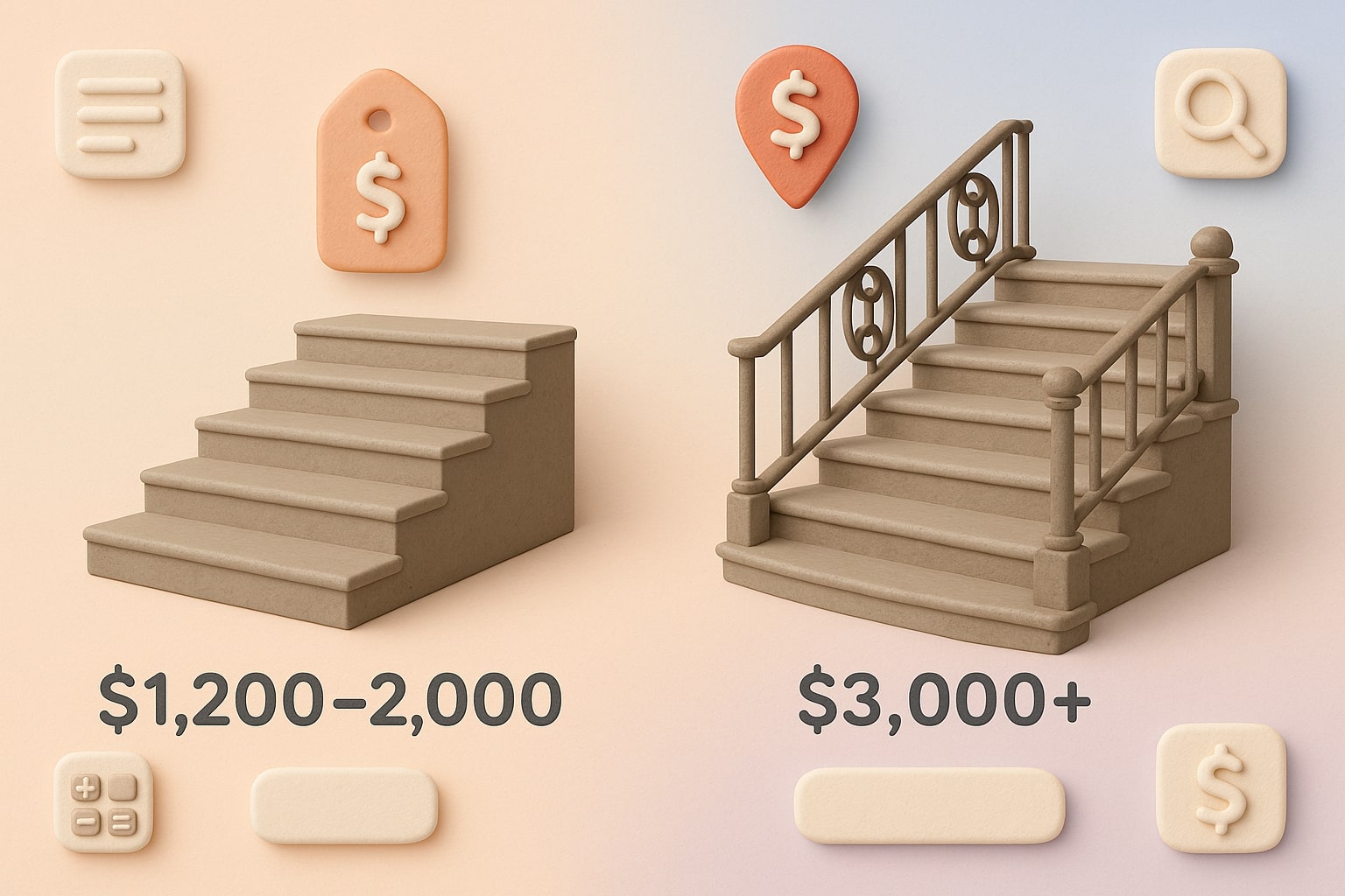 Menampilkan cara kerja Kalkulator Tangga Beton dengan bidang input dan hasil instan yang membantu pengguna menyelesaikan masalah dengan mudah.