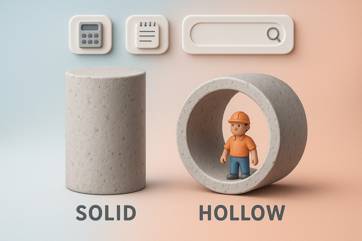 Menunjukkan cara kerja Kalkulator Tabung Beton dengan bidang input dan hasil instan yang membantu pengguna menyelesaikan masalah dengan mudah.