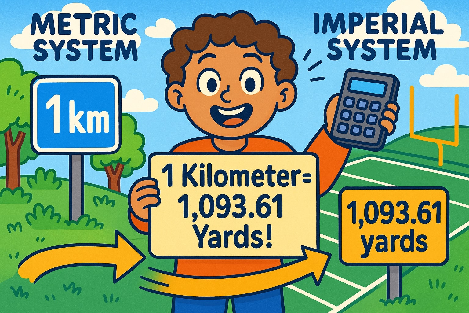 Konverter Kilometer ke Yard 1