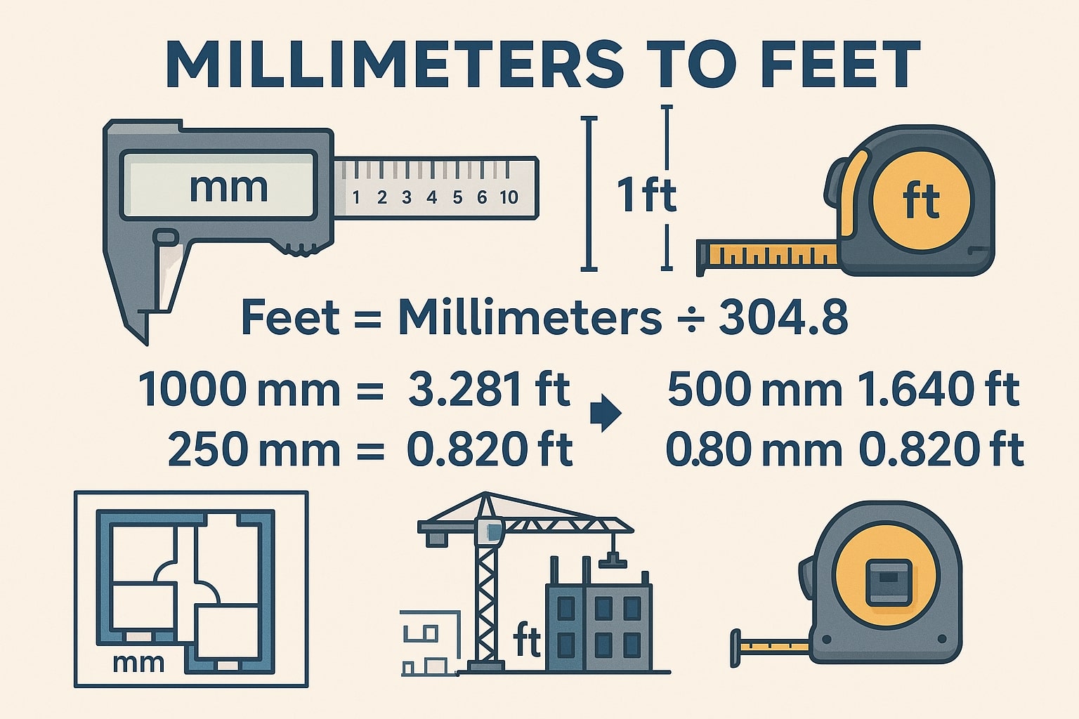 Milimeter ke Kaki 1