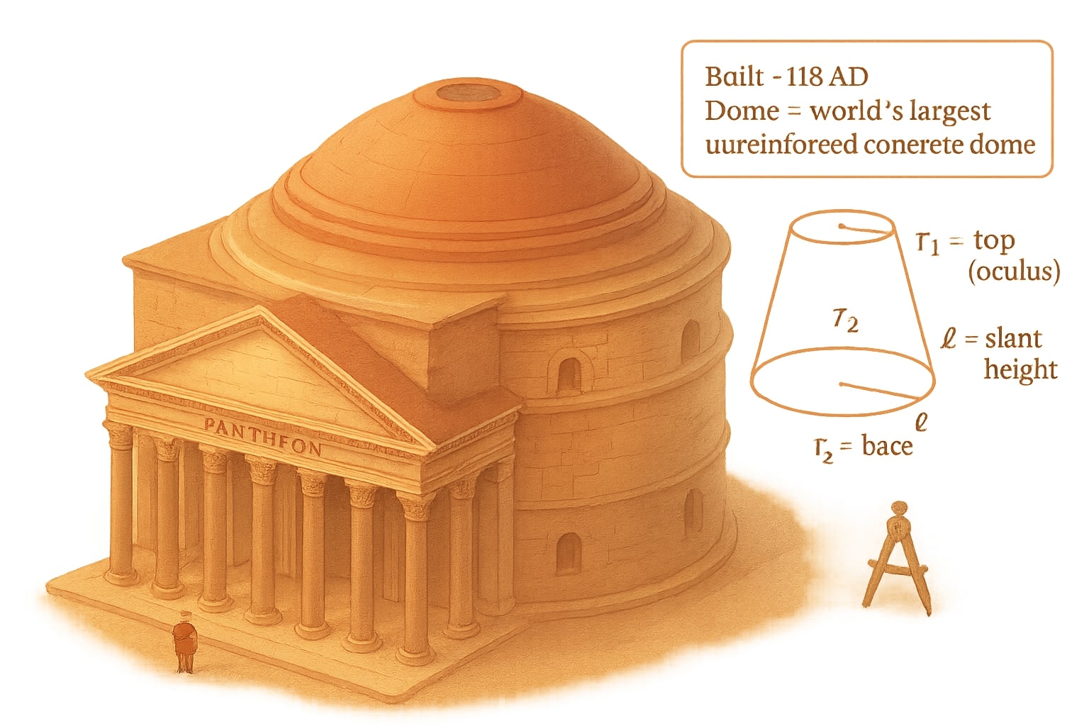 Menunjukkan cara kerja kalkulator luas permukaan frustum kerucut dengan bidang input dan hasil instan yang membantu pengguna menyelesaikan masalah dengan mudah.
