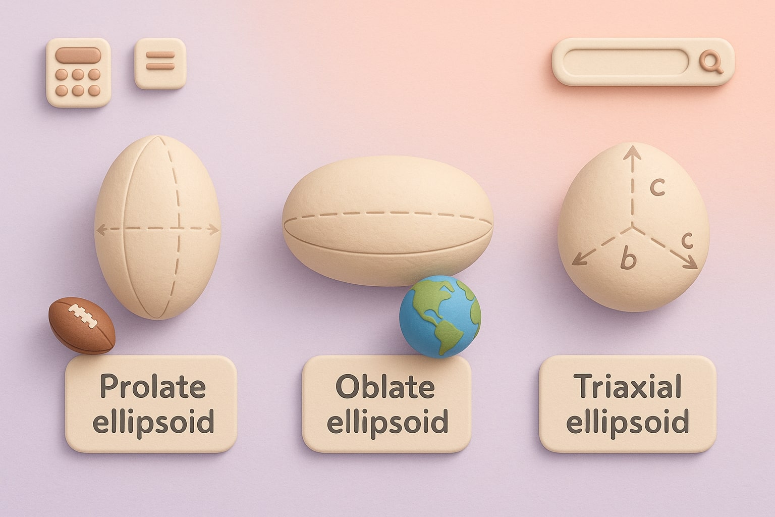 Menunjukkan cara kerja Kalkulator Luas Permukaan Elipsoid dengan kolom input dan hasil instan yang membantu pengguna menyelesaikan masalah dengan mudah.