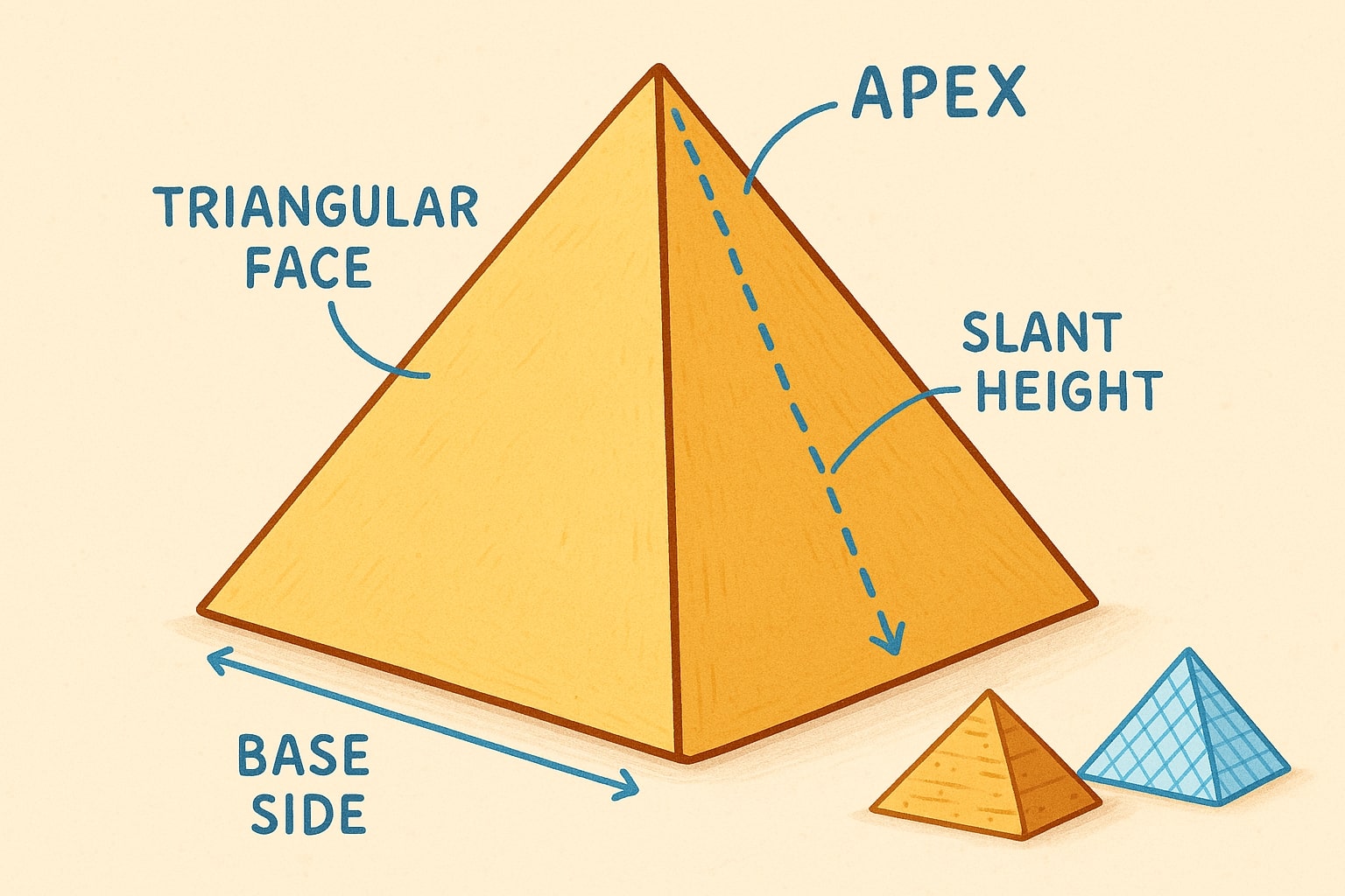 Menunjukkan cara kerja kalkulator luas permukaan piramida segiempat dengan bidang input dan hasil instan yang membantu pengguna menyelesaikan masalah dengan mudah.