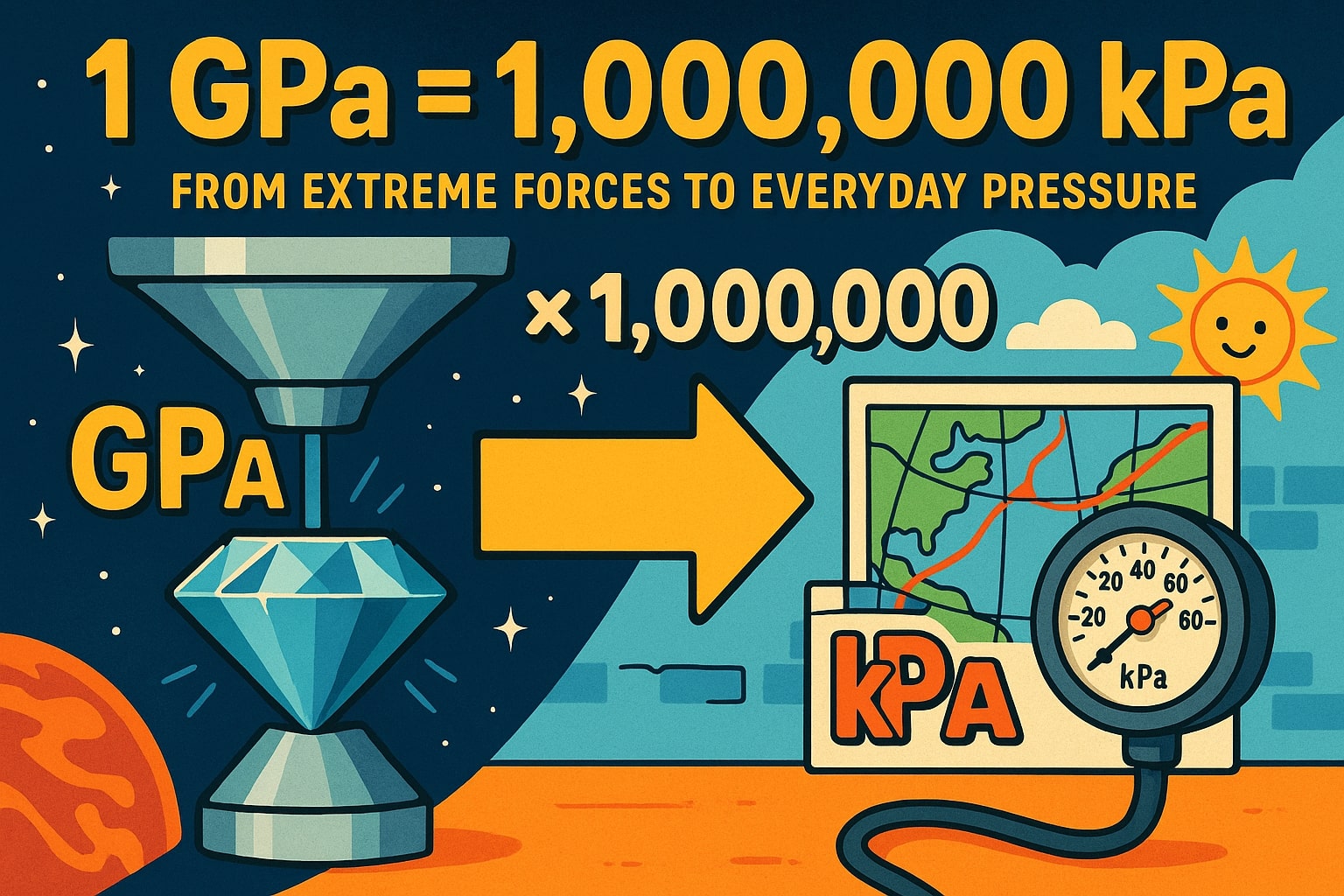 Pengonversi Gigapascal ke Kilopascal