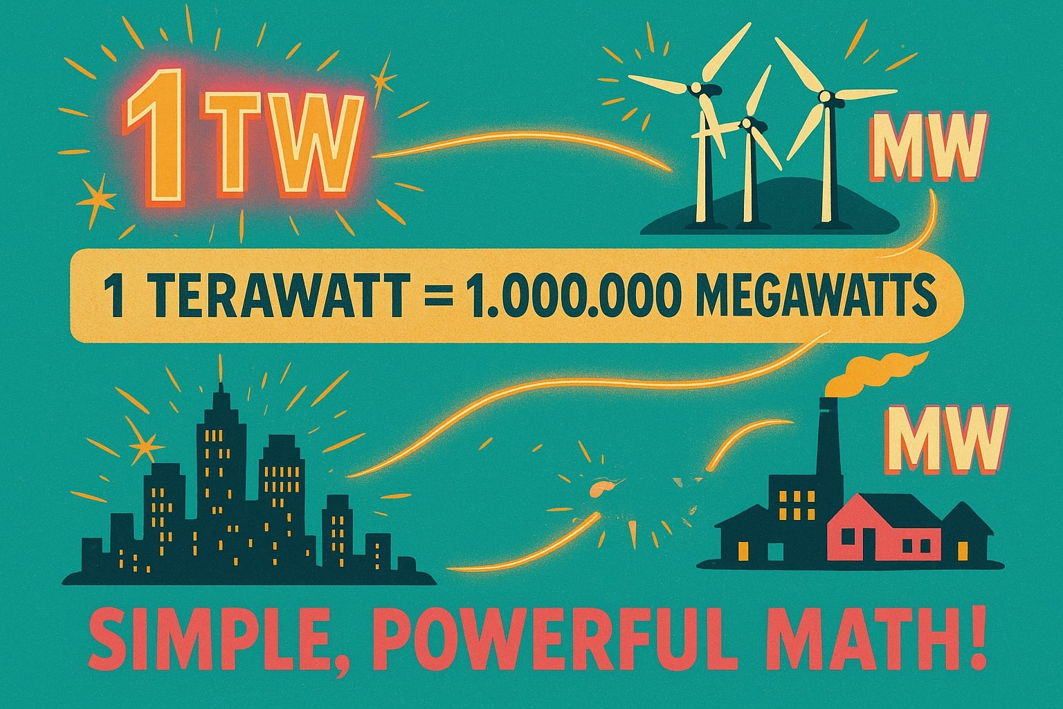 Konverter Terawatt ke Megawatt