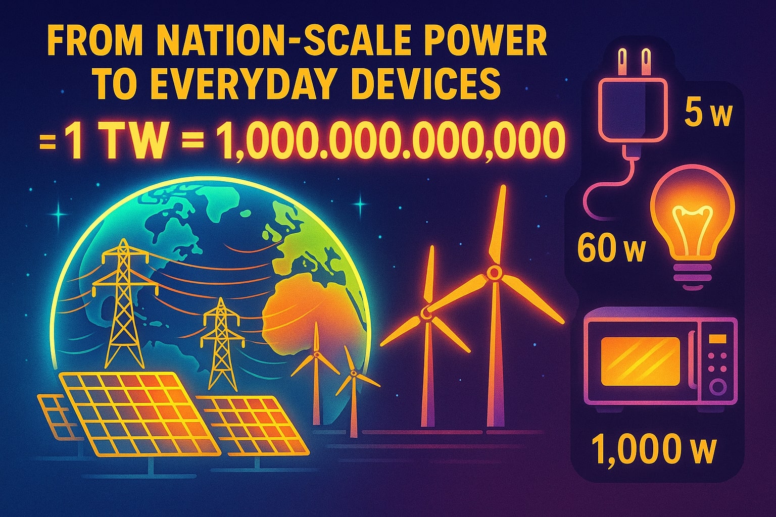 Konverter Terawatt ke Watt