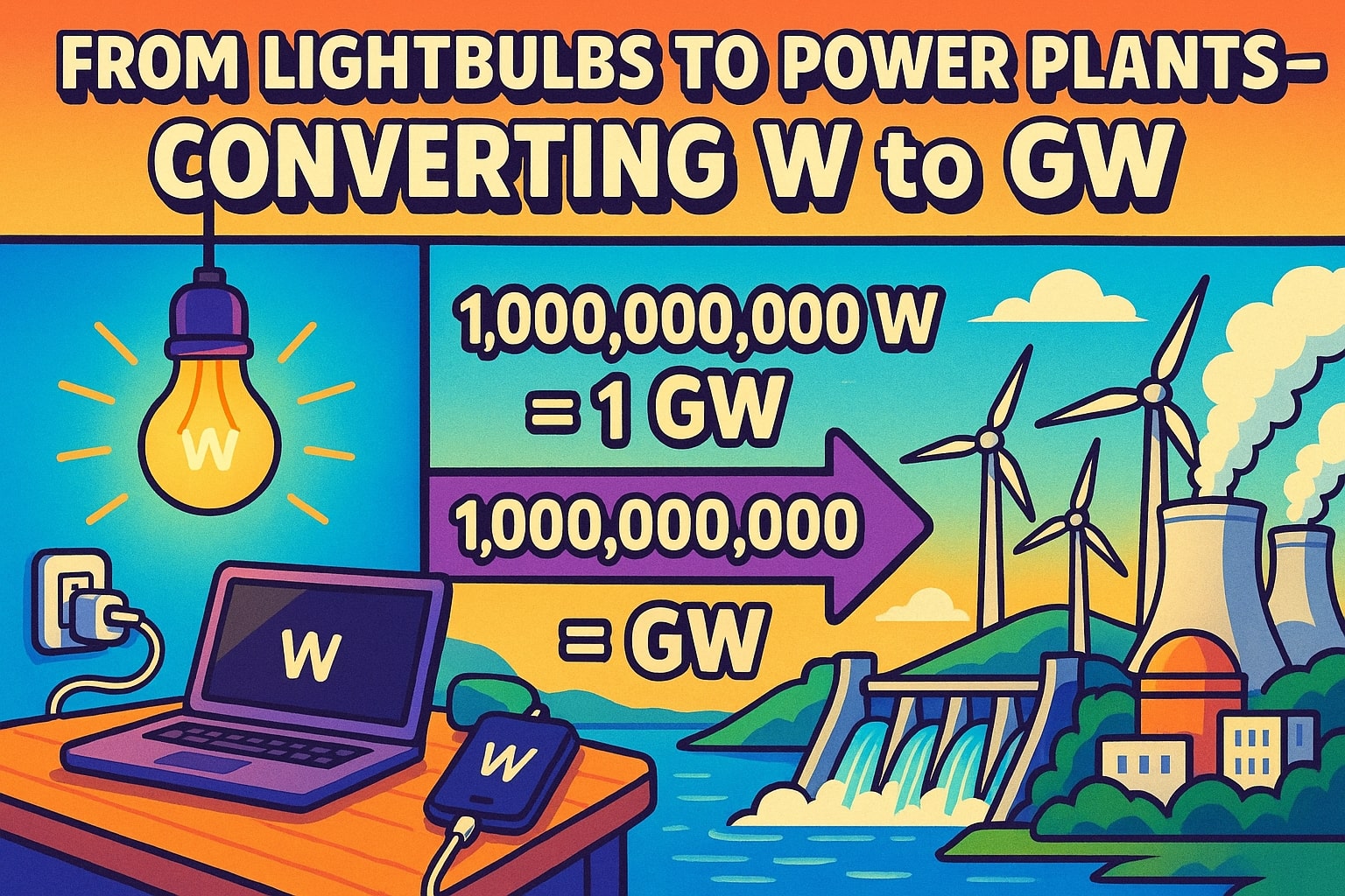 Konverter Watt ke Gigawatt