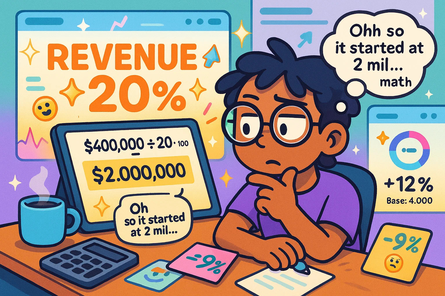 Kalkulator Nilai Dasar dari Persentase