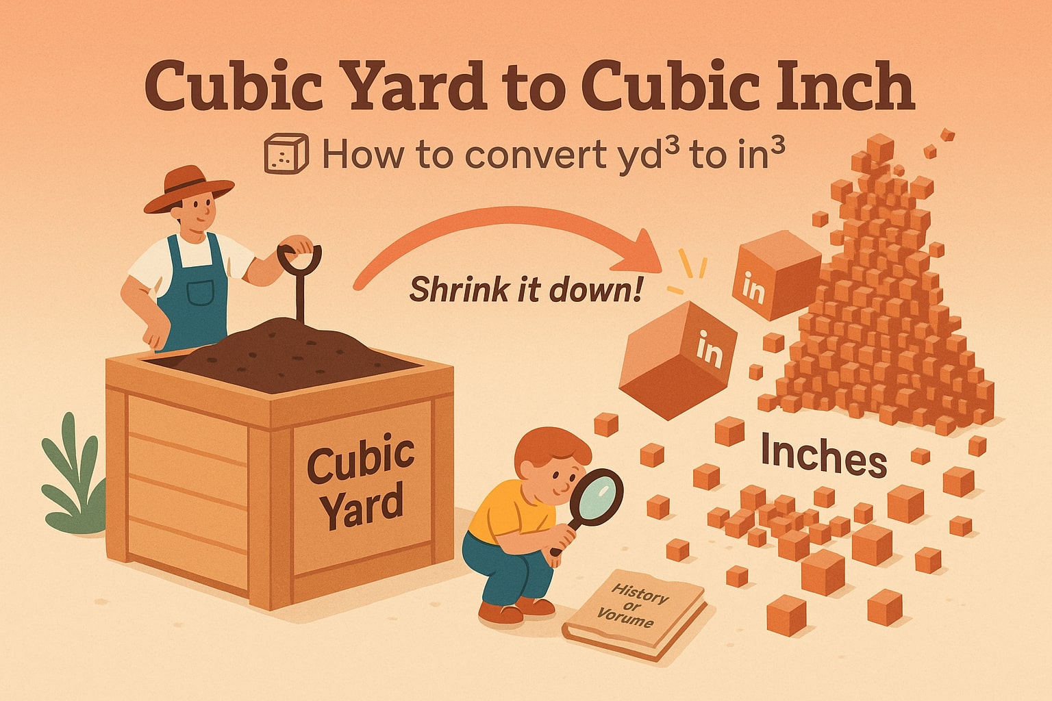 Konverter Yard Kubik ke Inci Kubik