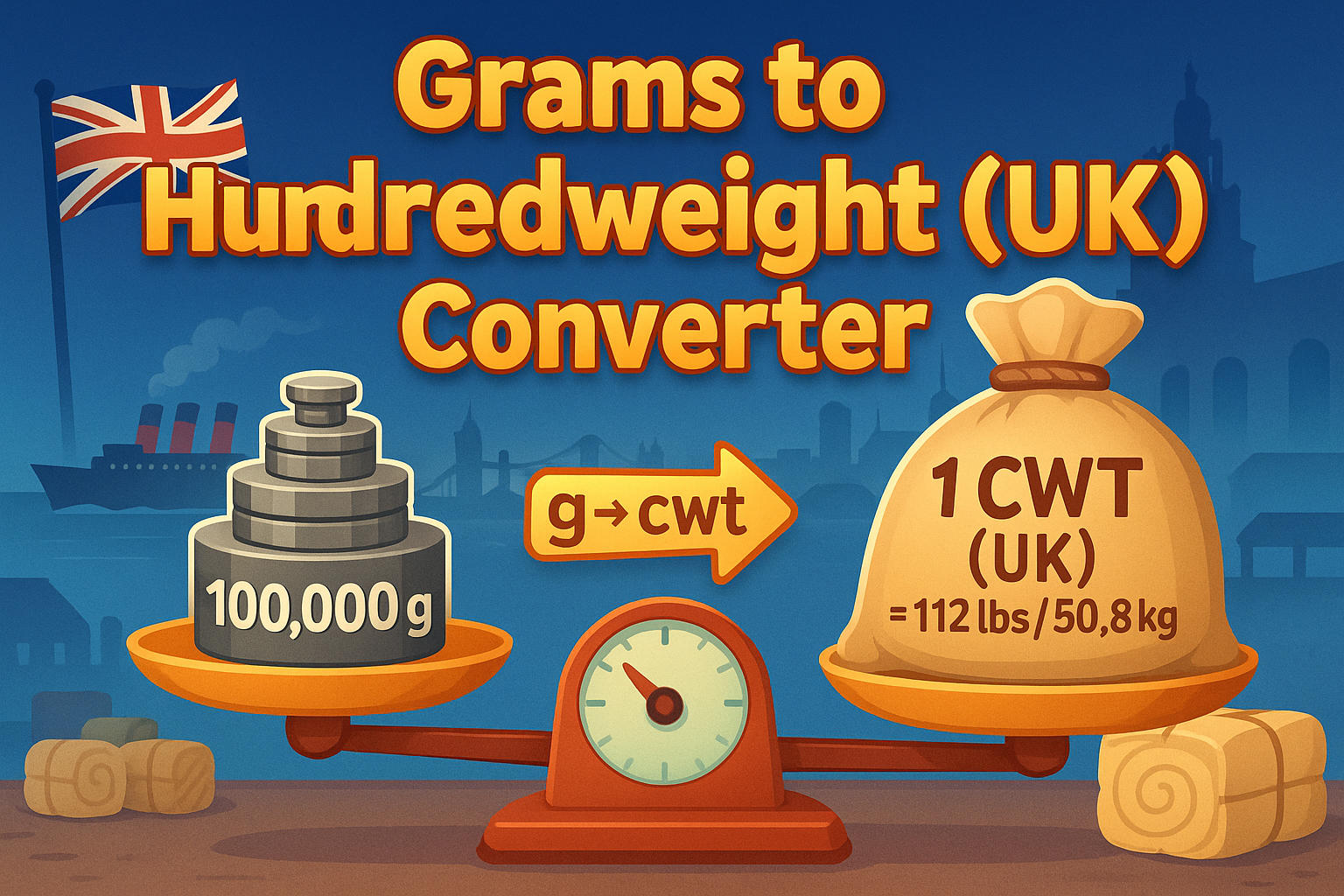 Alat Konversi Gram ke Hundredweight (UK)