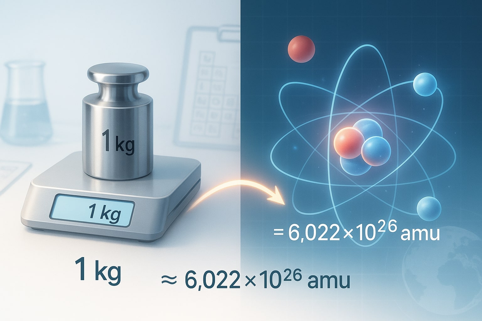 Pengonversi Kilogram ke Satuan Massa Atom