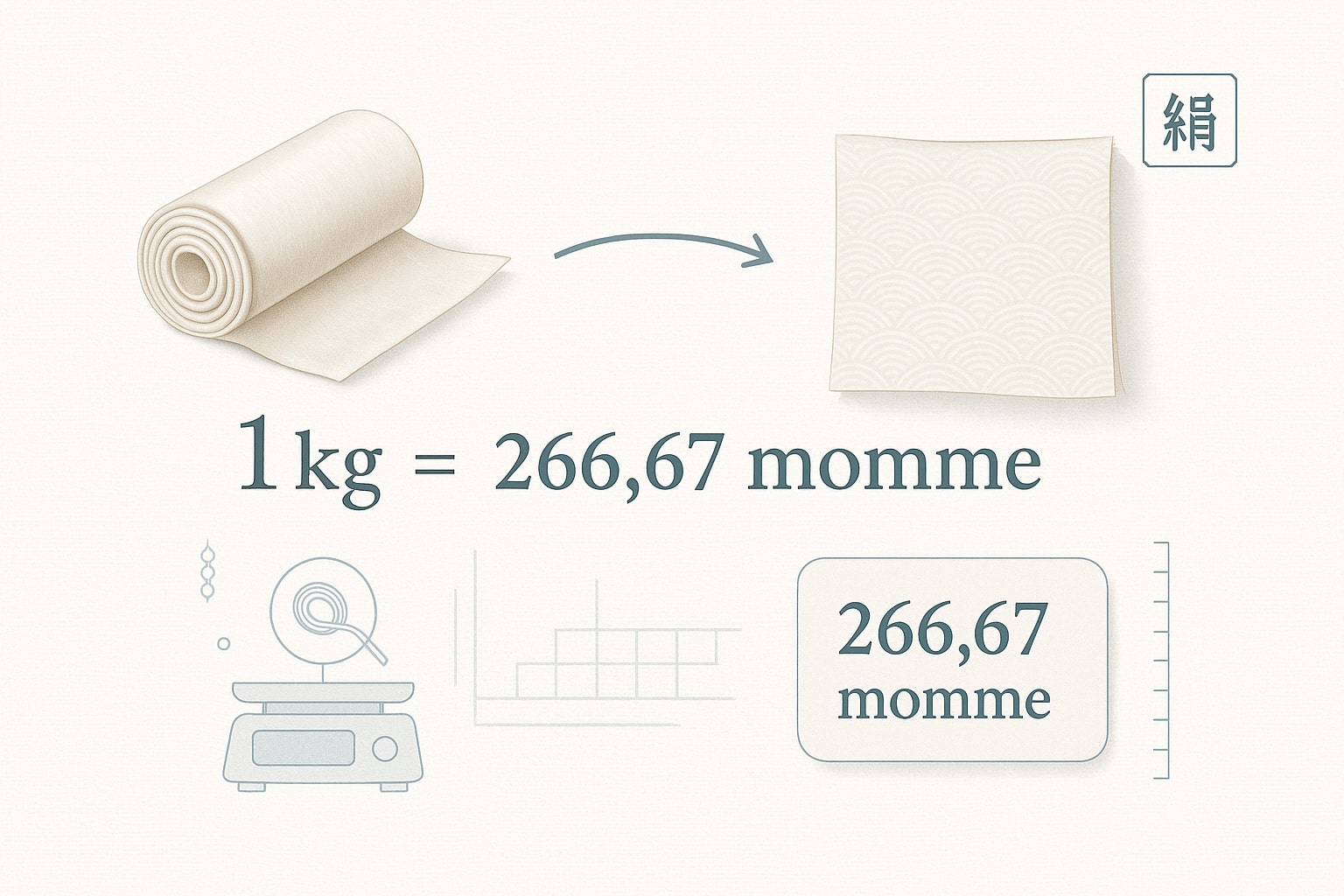 Konverter Kilogram ke Momme