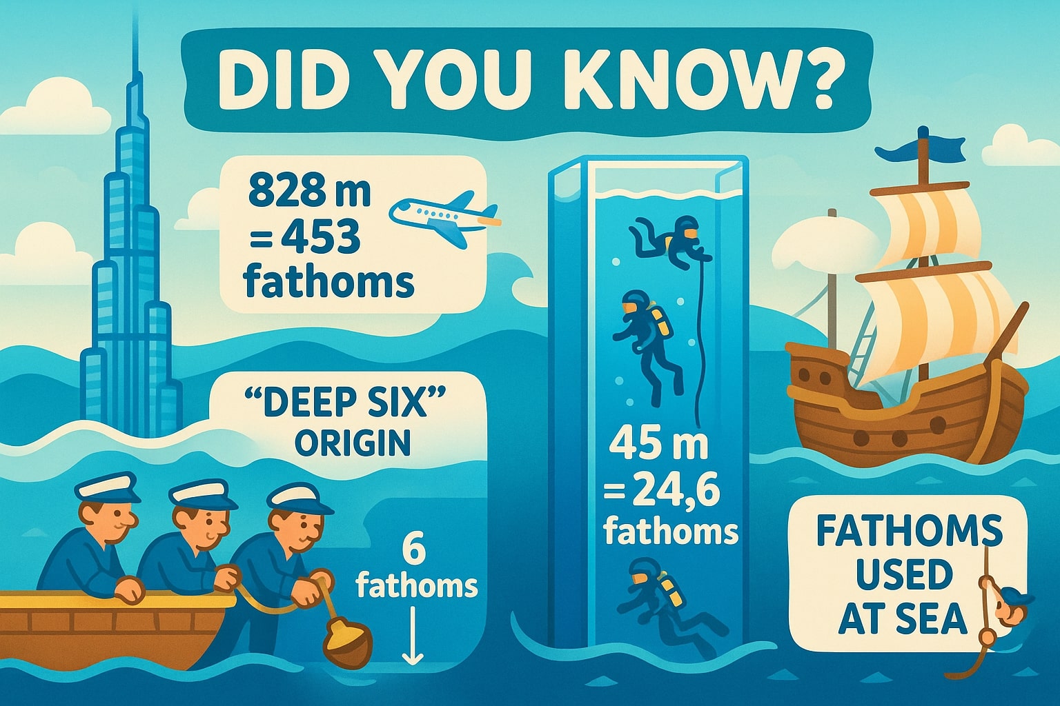 Konverter Meter ke Fathom