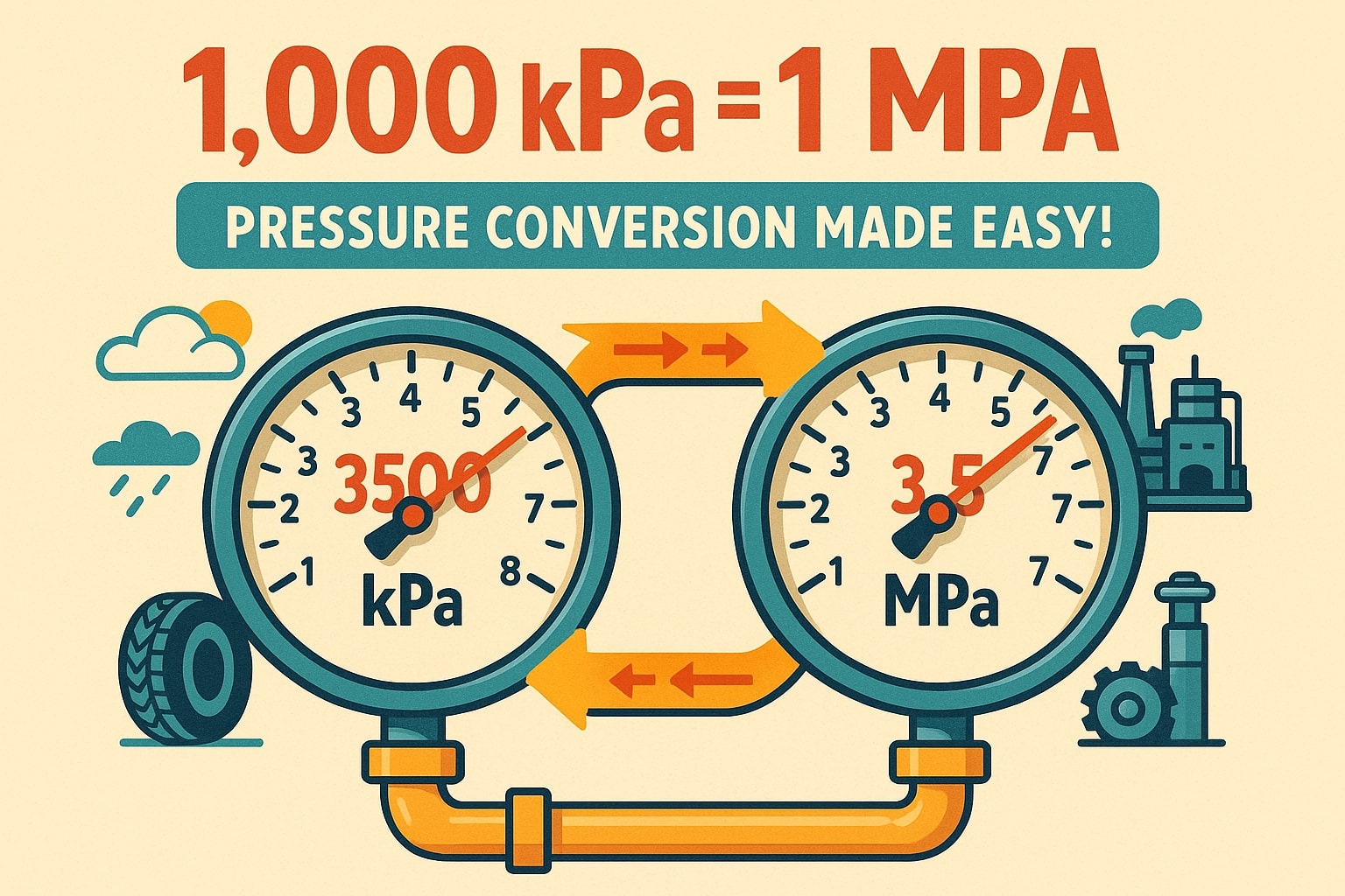 Konverter Kilopascal ke Megapascal