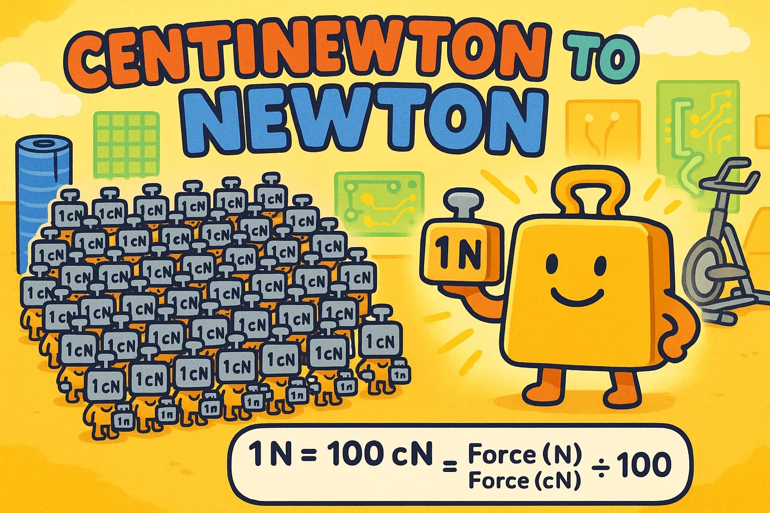Konverter Centinewton ke Newton