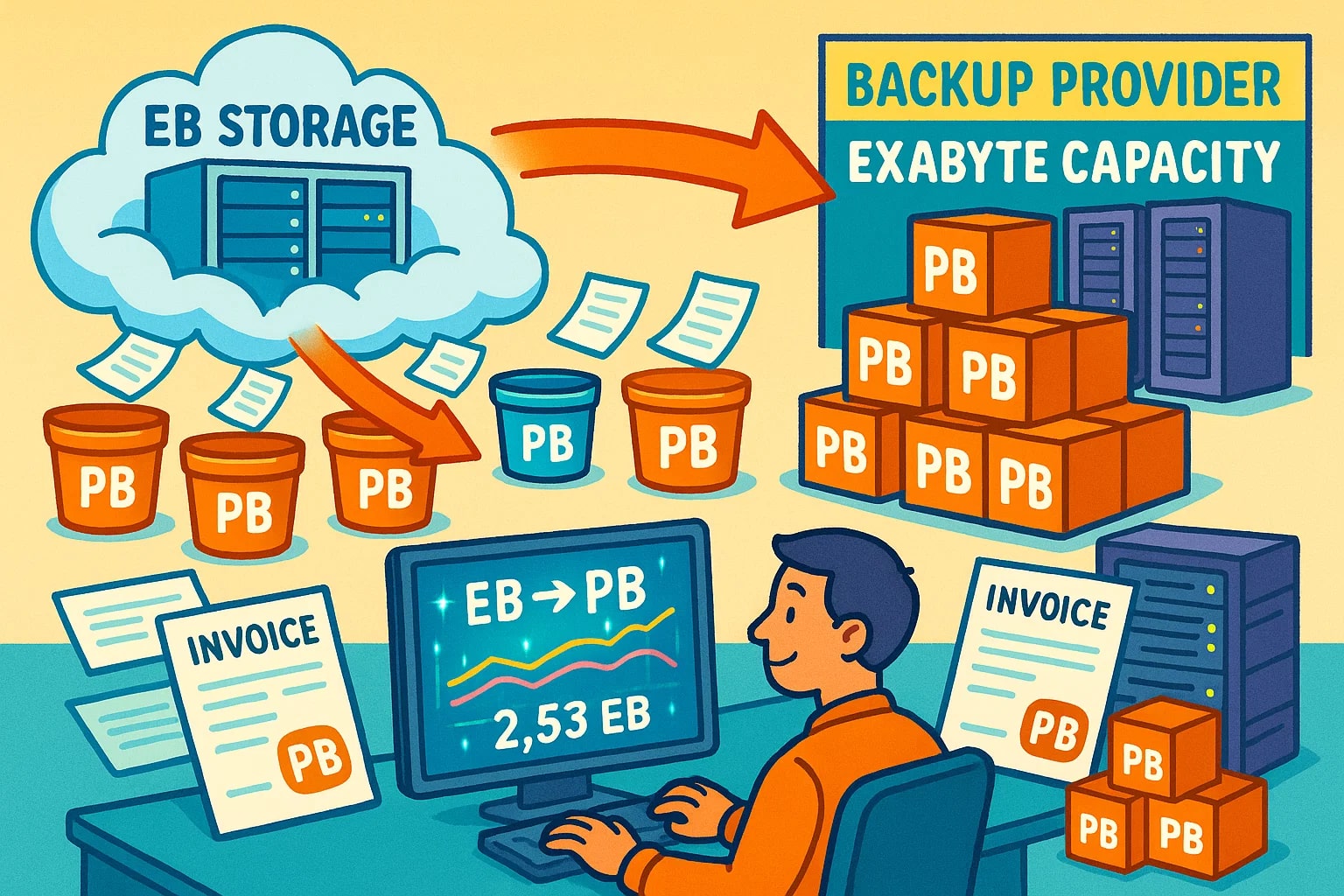 Konverter Exabyte ke Petabyte