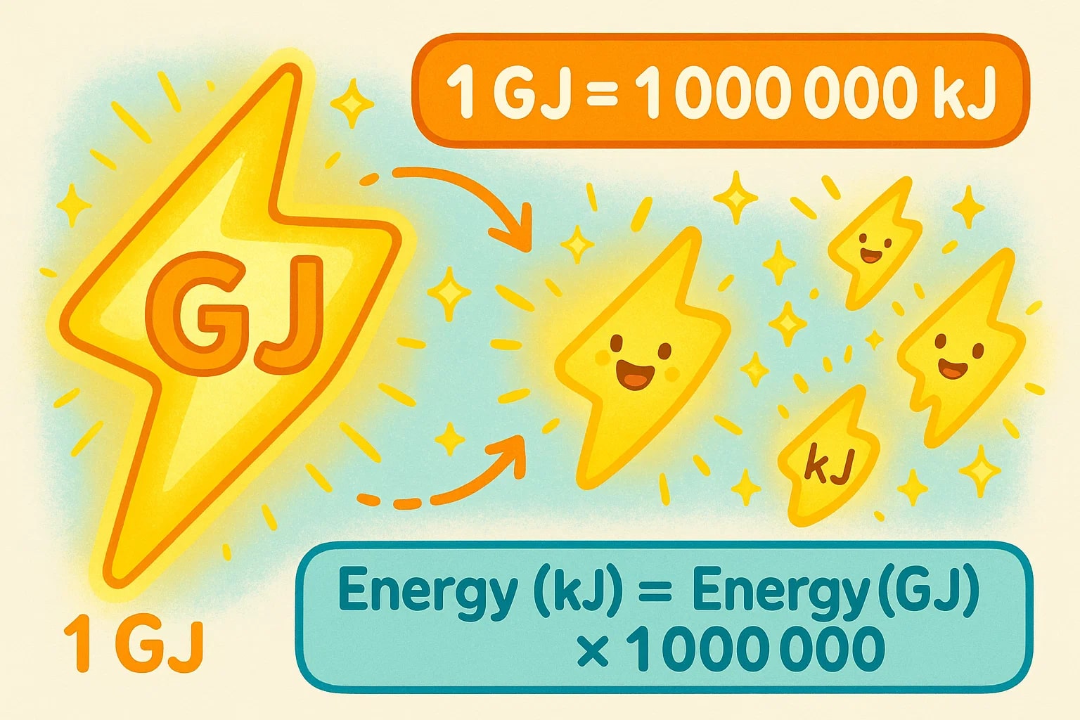 Konverter Gigajoule ke Kilojoule