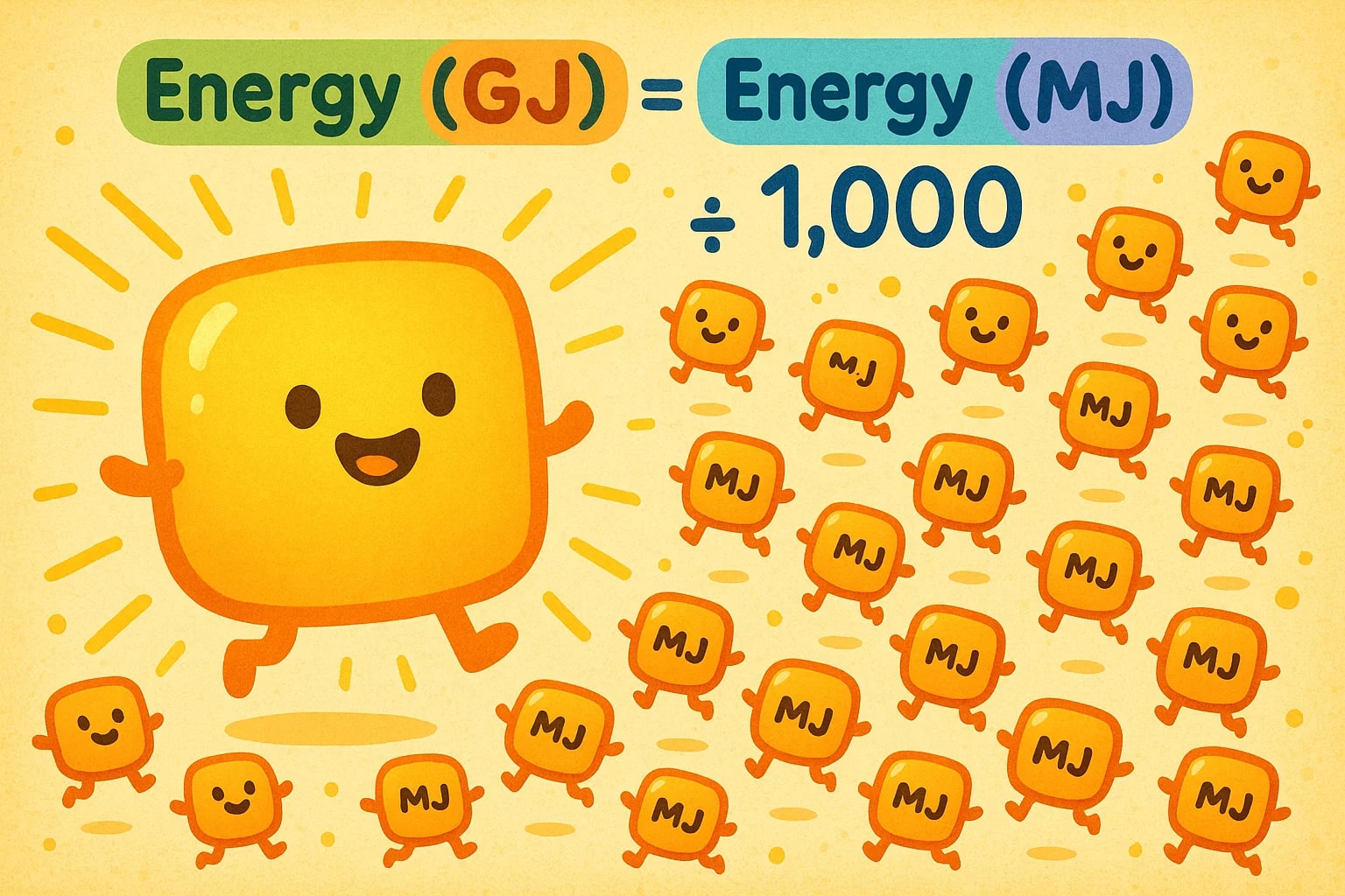 Konverter Gigajoule ke Megajoule