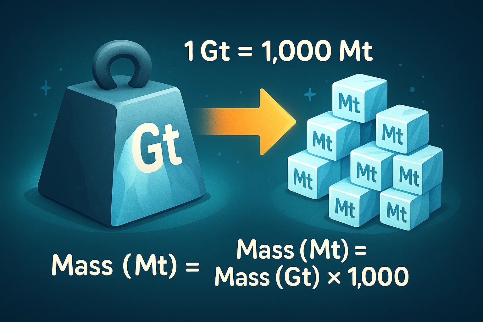 Konverter Gigaton ke Megaton