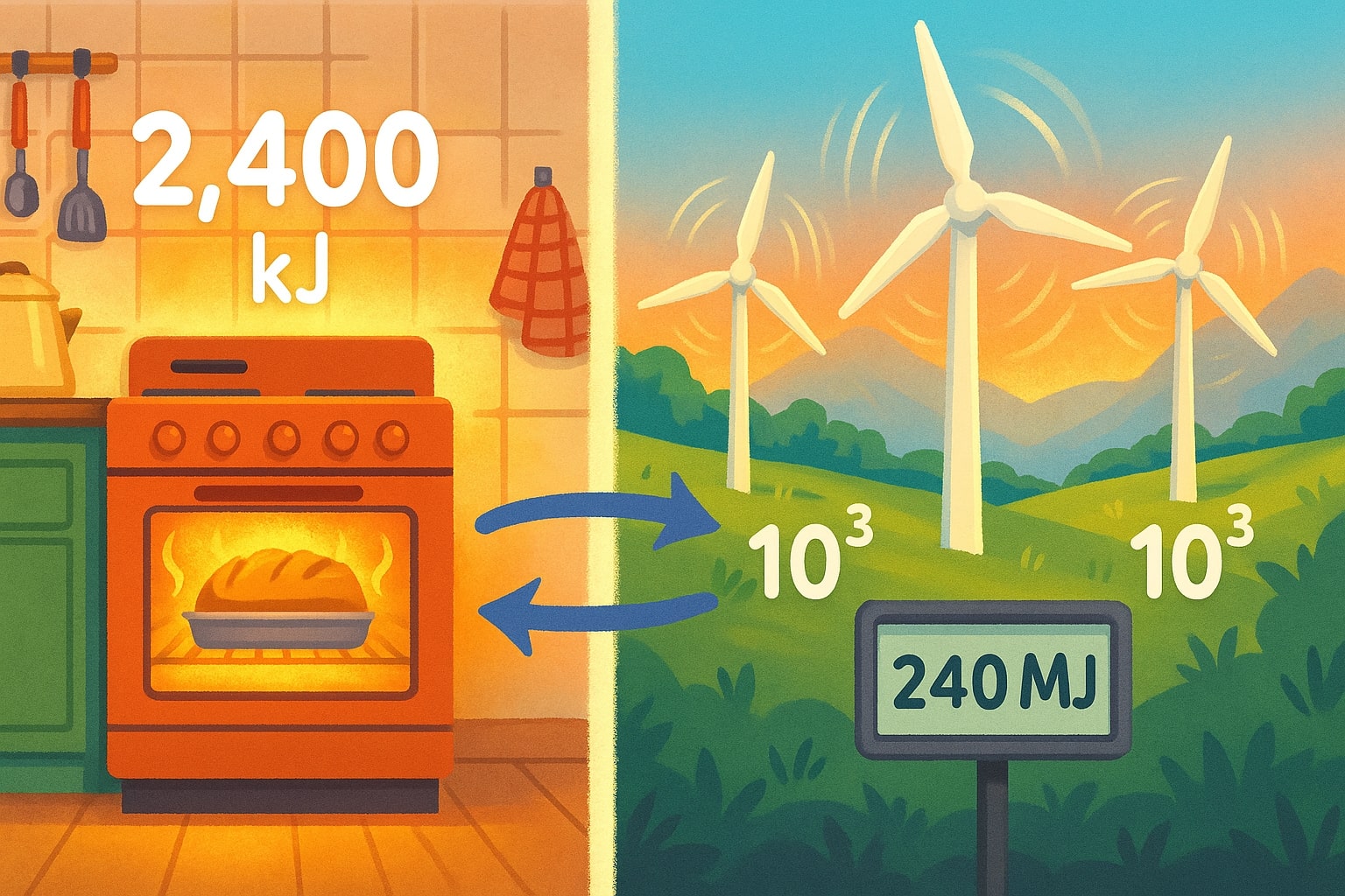 Konverter Kilojoule ke Megajoule