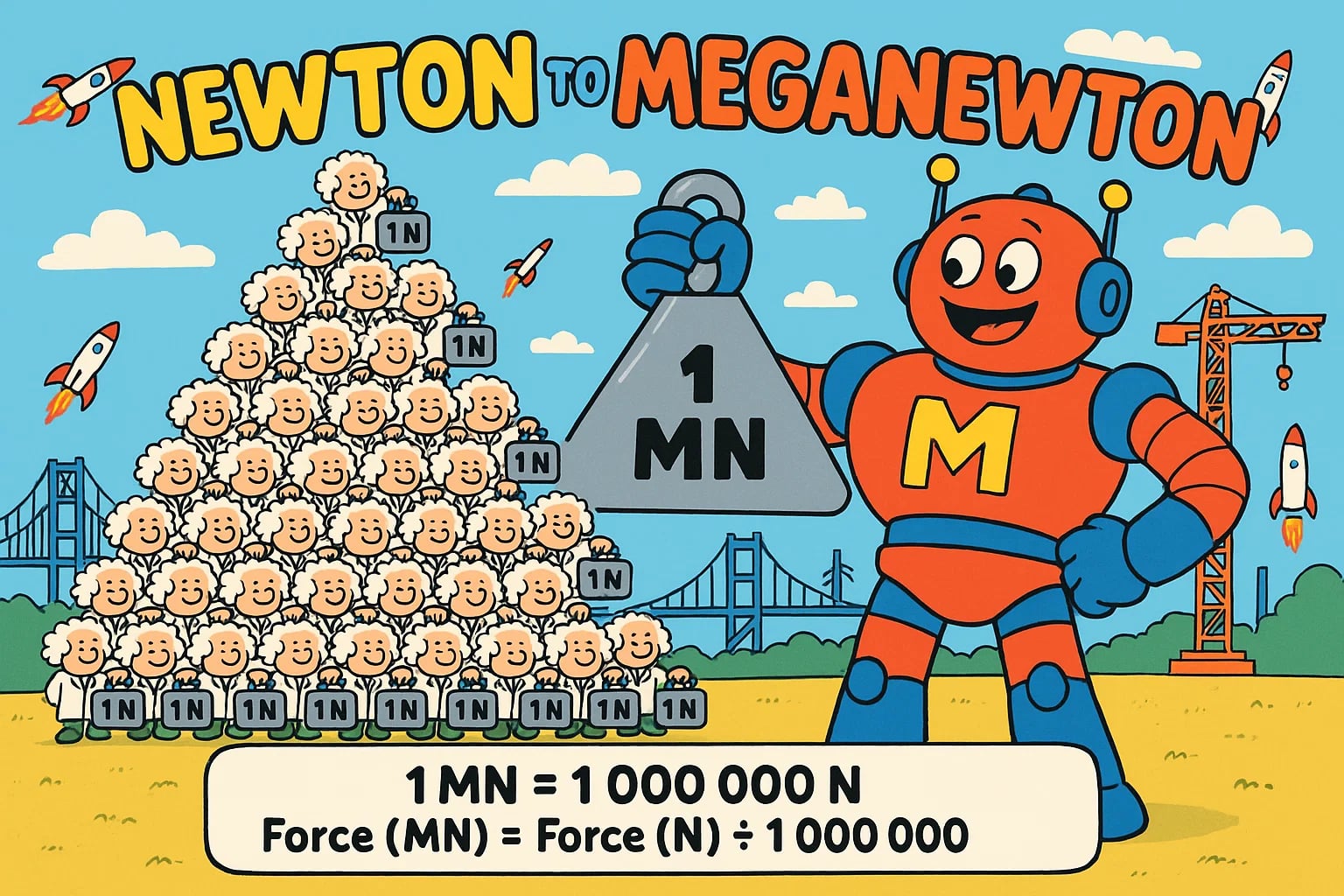 Konverter Newton ke Meganewton