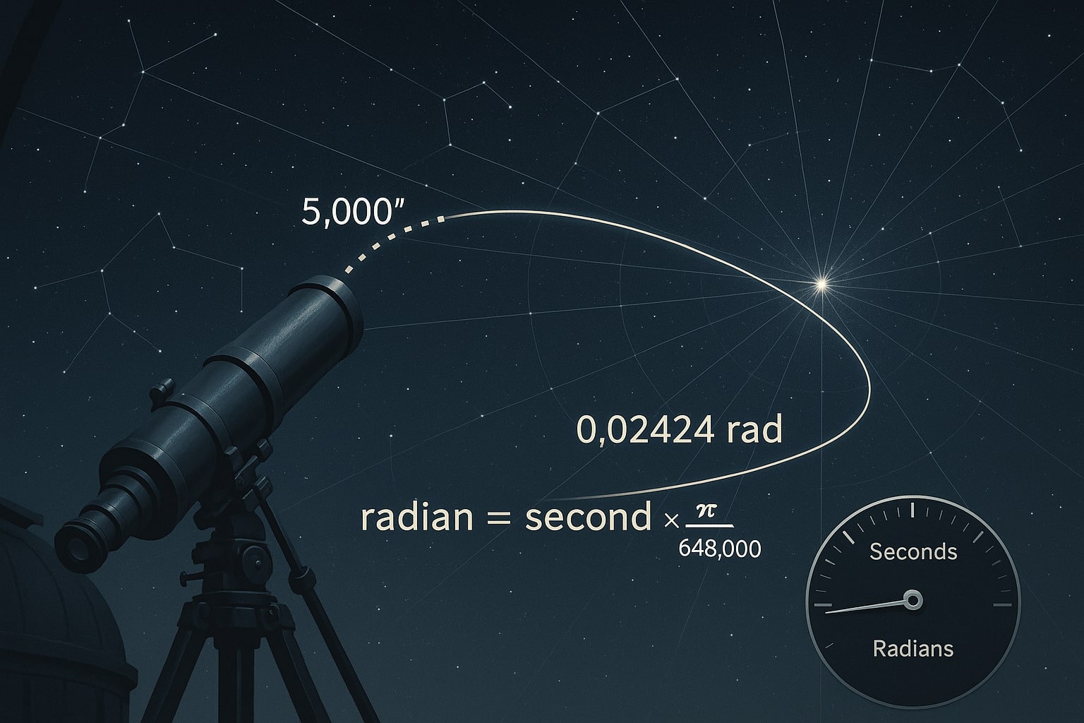 Alat Konversi Detik Busur ke Radian
