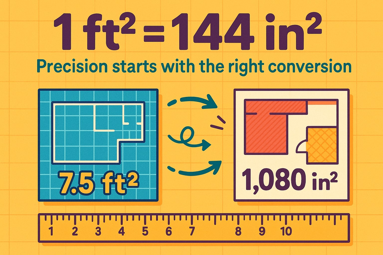 Konverter Kaki Persegi ke Inci Persegi
