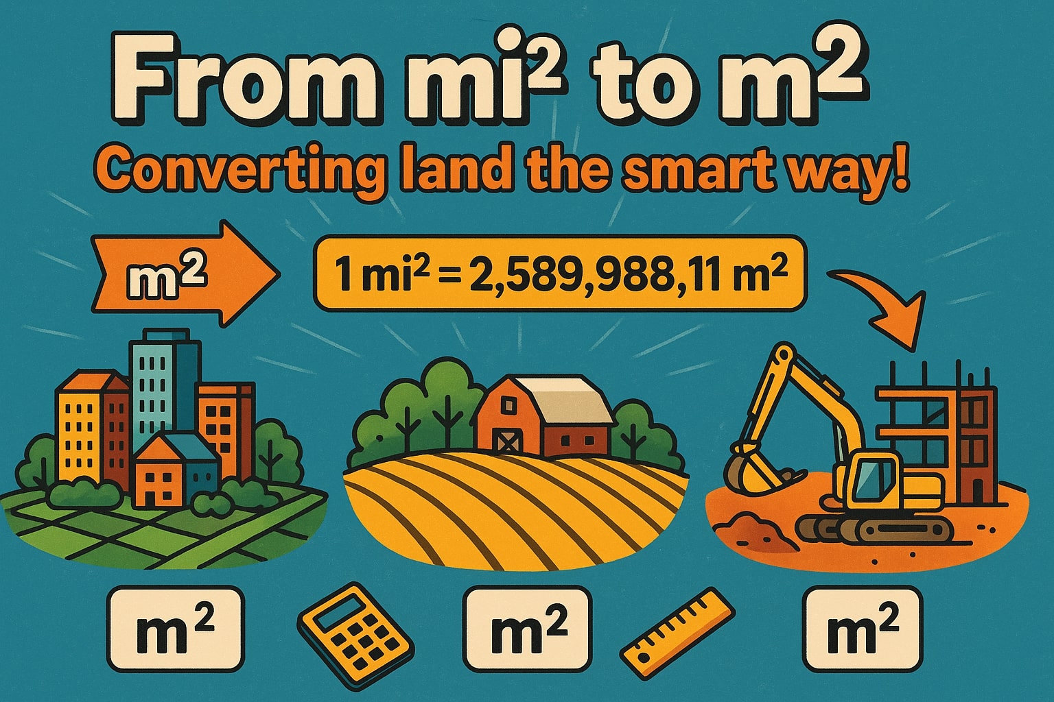 Konverter Mil Persegi ke Meter Persegi
