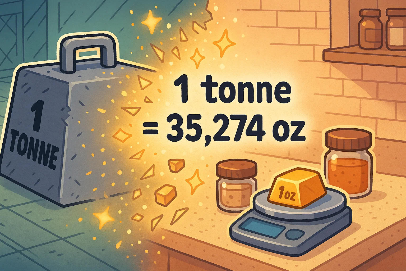 Konverter Ton ke Ons