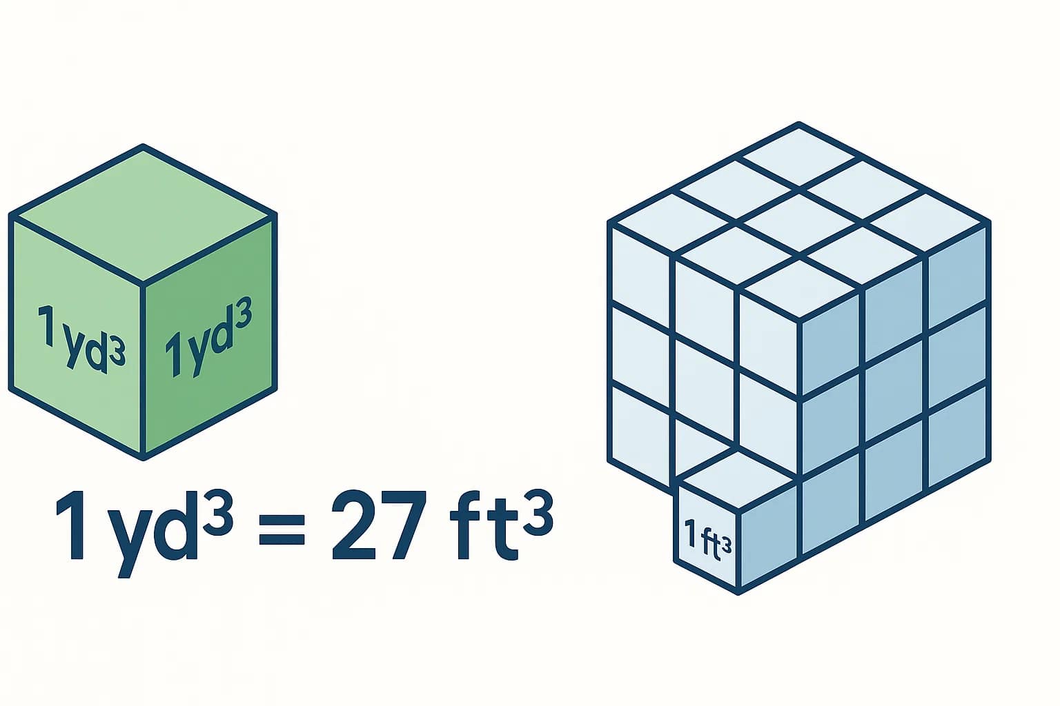 Konverter Yard Kubik ke Kaki Kubik