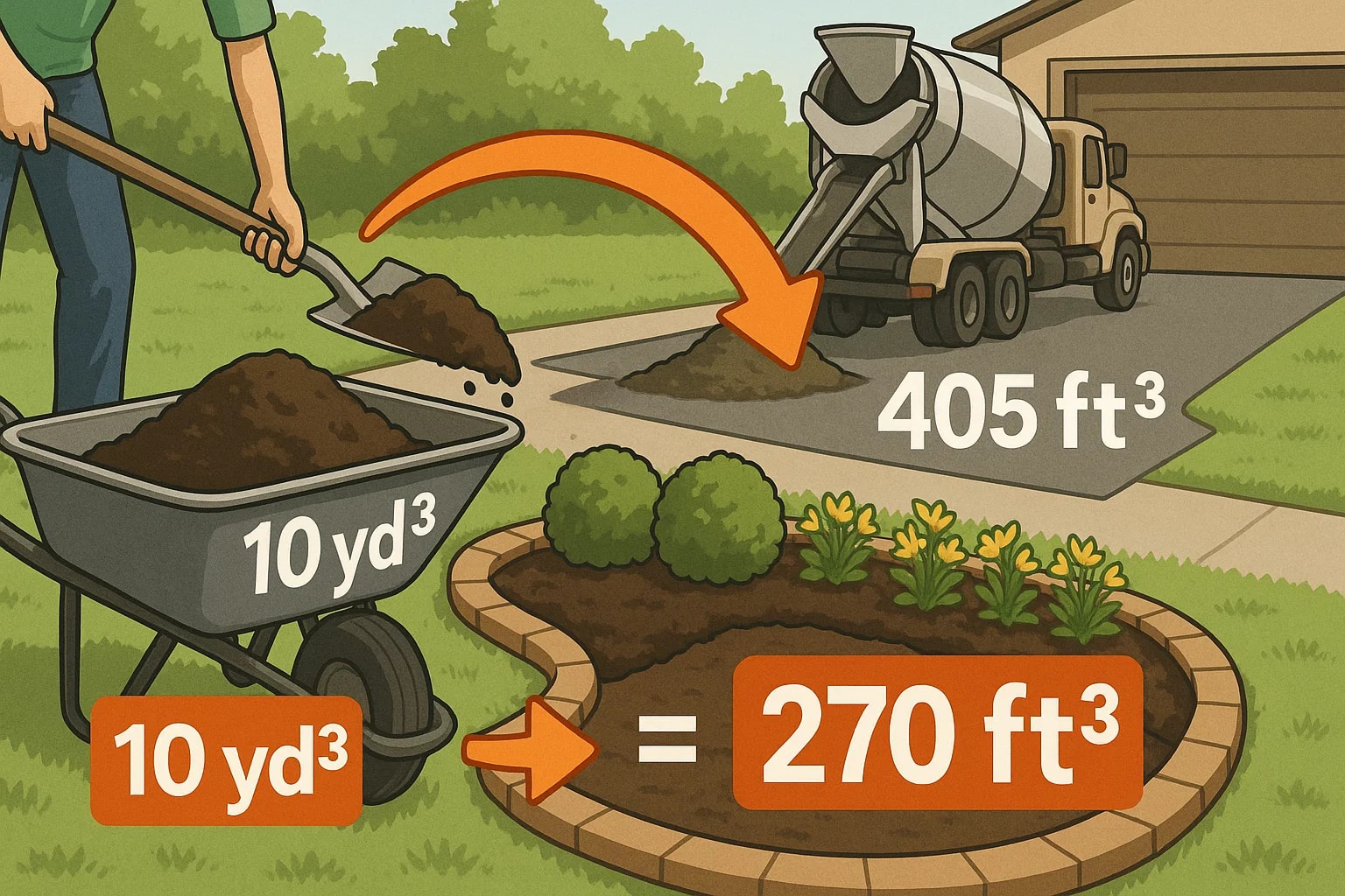 Konverter Yard Kubik ke Kaki Kubik