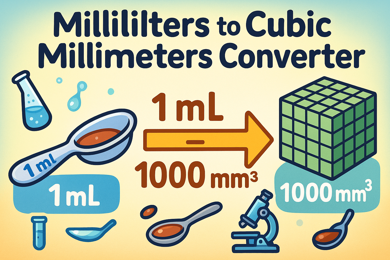 Konverter Mililiter ke Milimeter Kubik