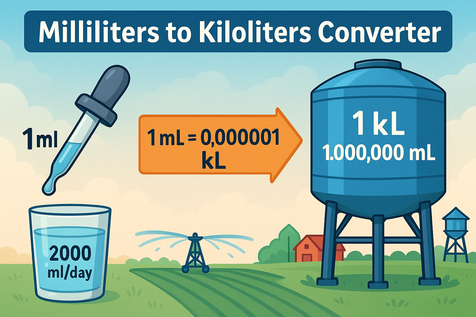 Konverter Mililiter ke Kiloliter