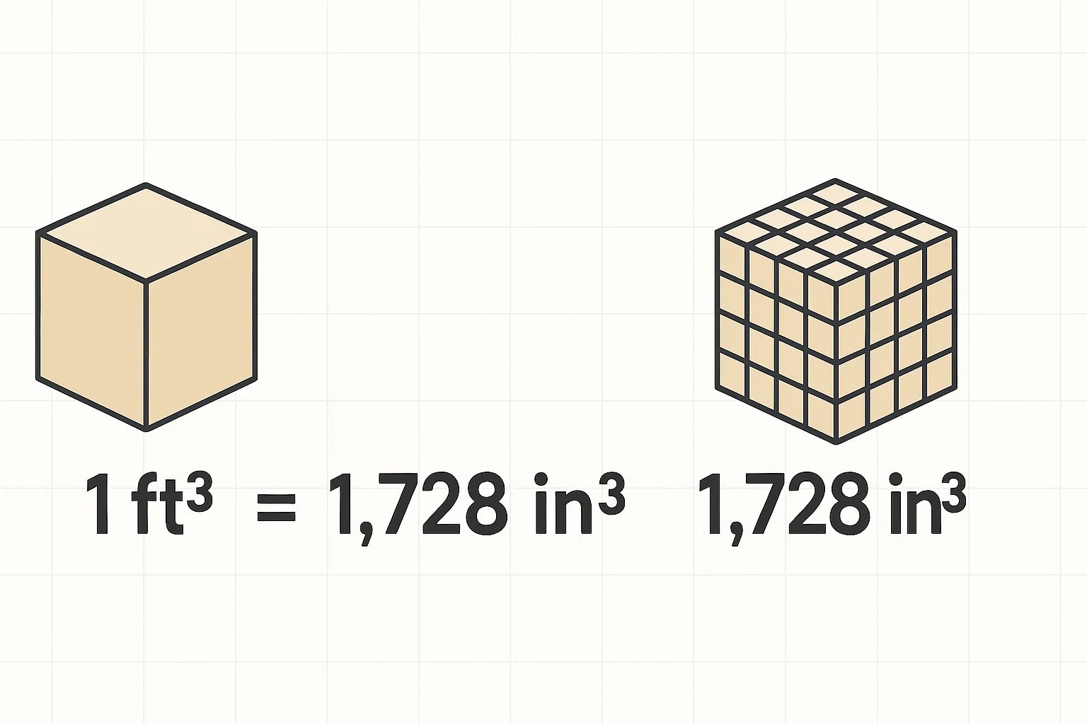 Konverter Kaki Kubik ke Inci Kubik