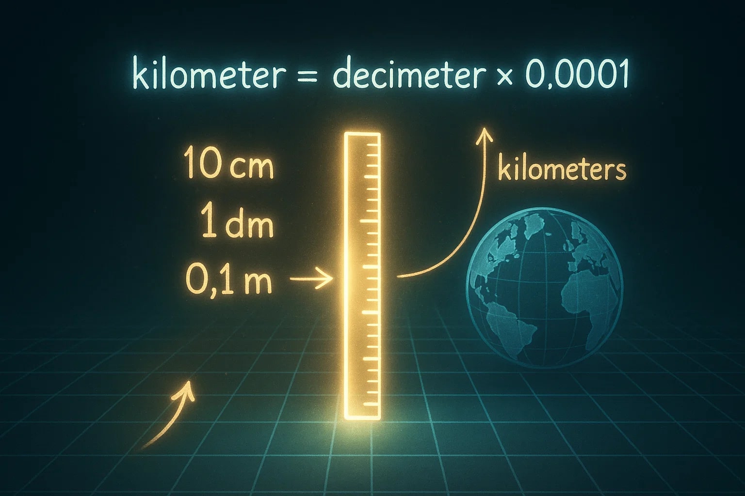 Konverter Desimeter ke Kilometer