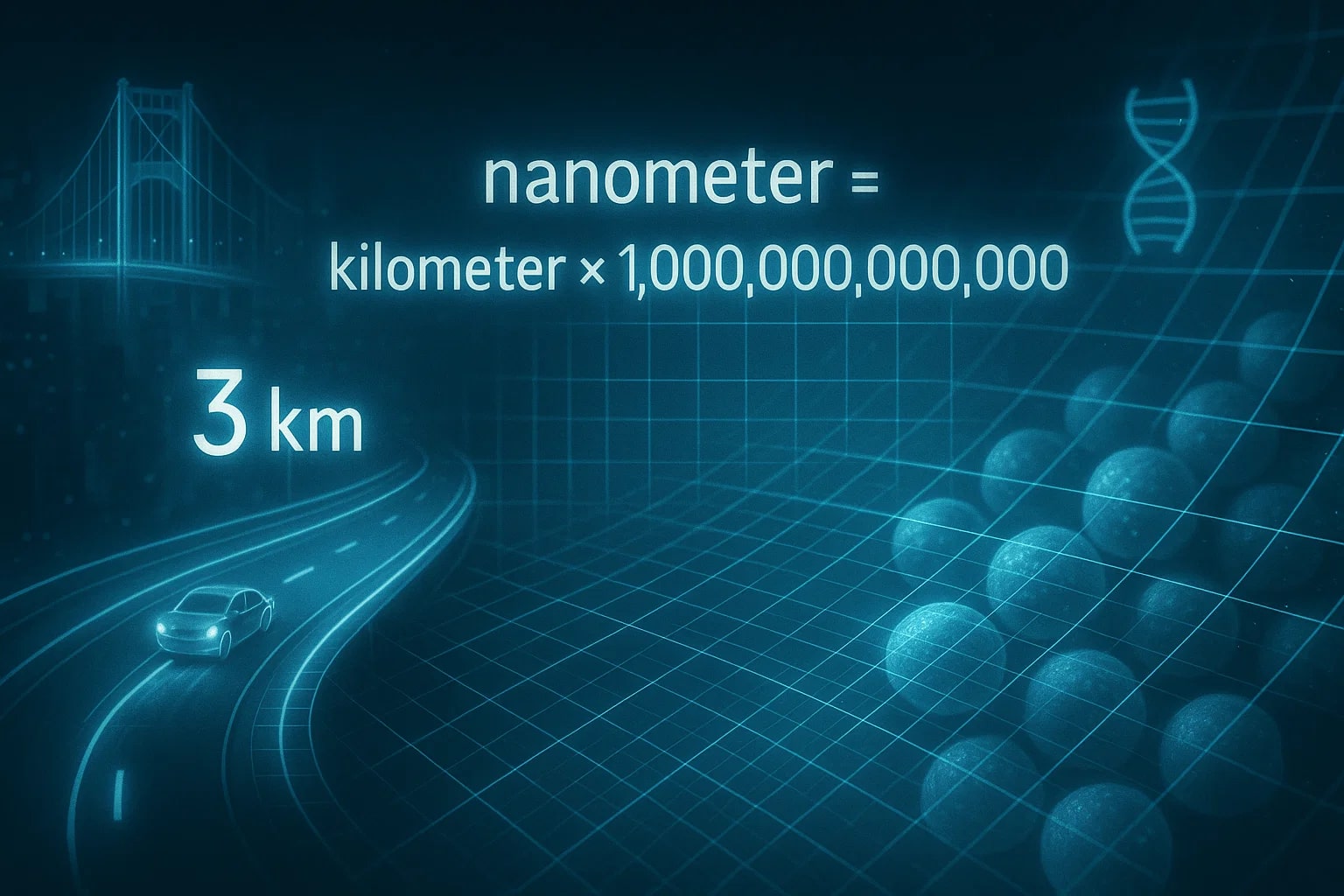 Konverter Kilometer ke Nanometer