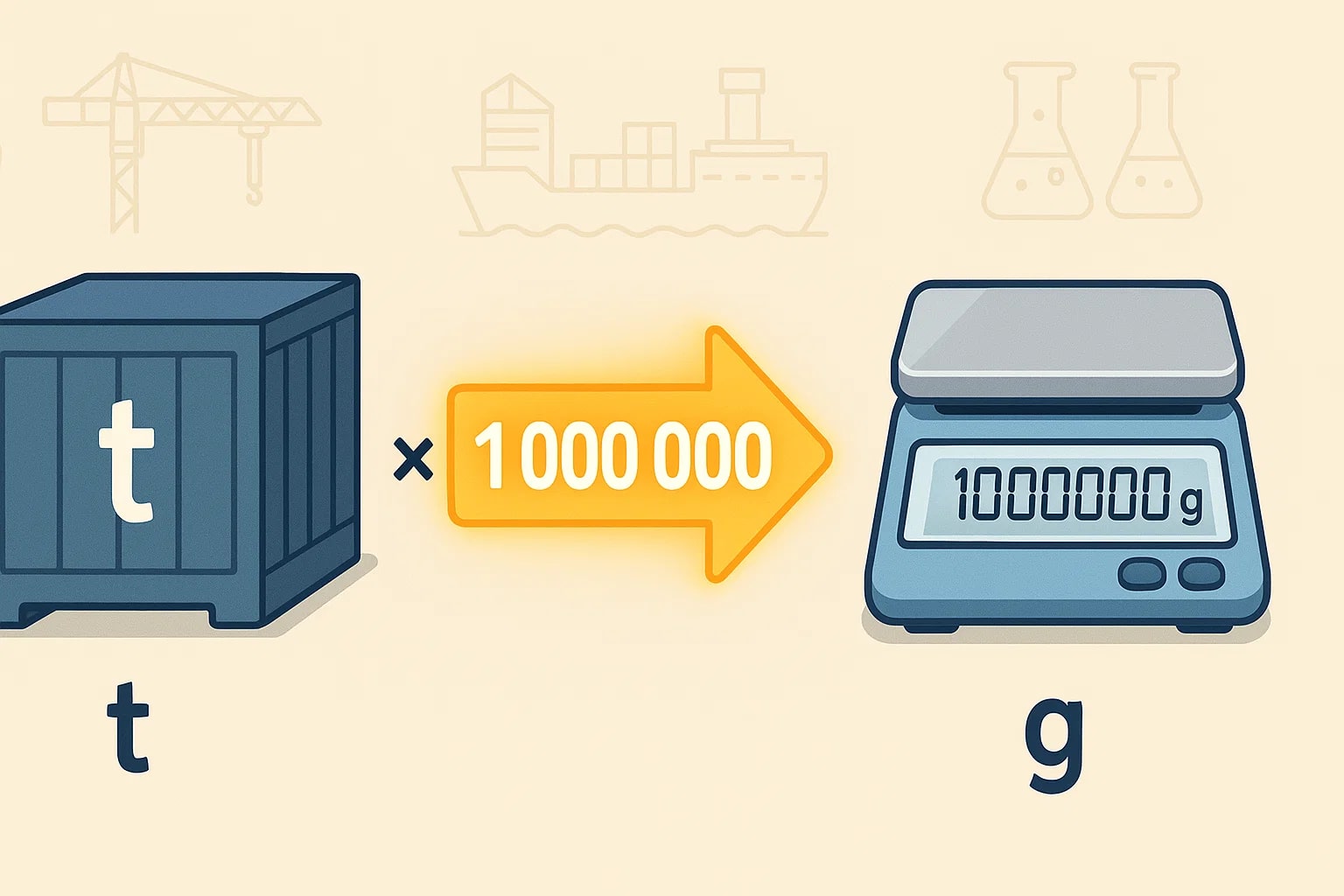 Konverter Ton ke Gram