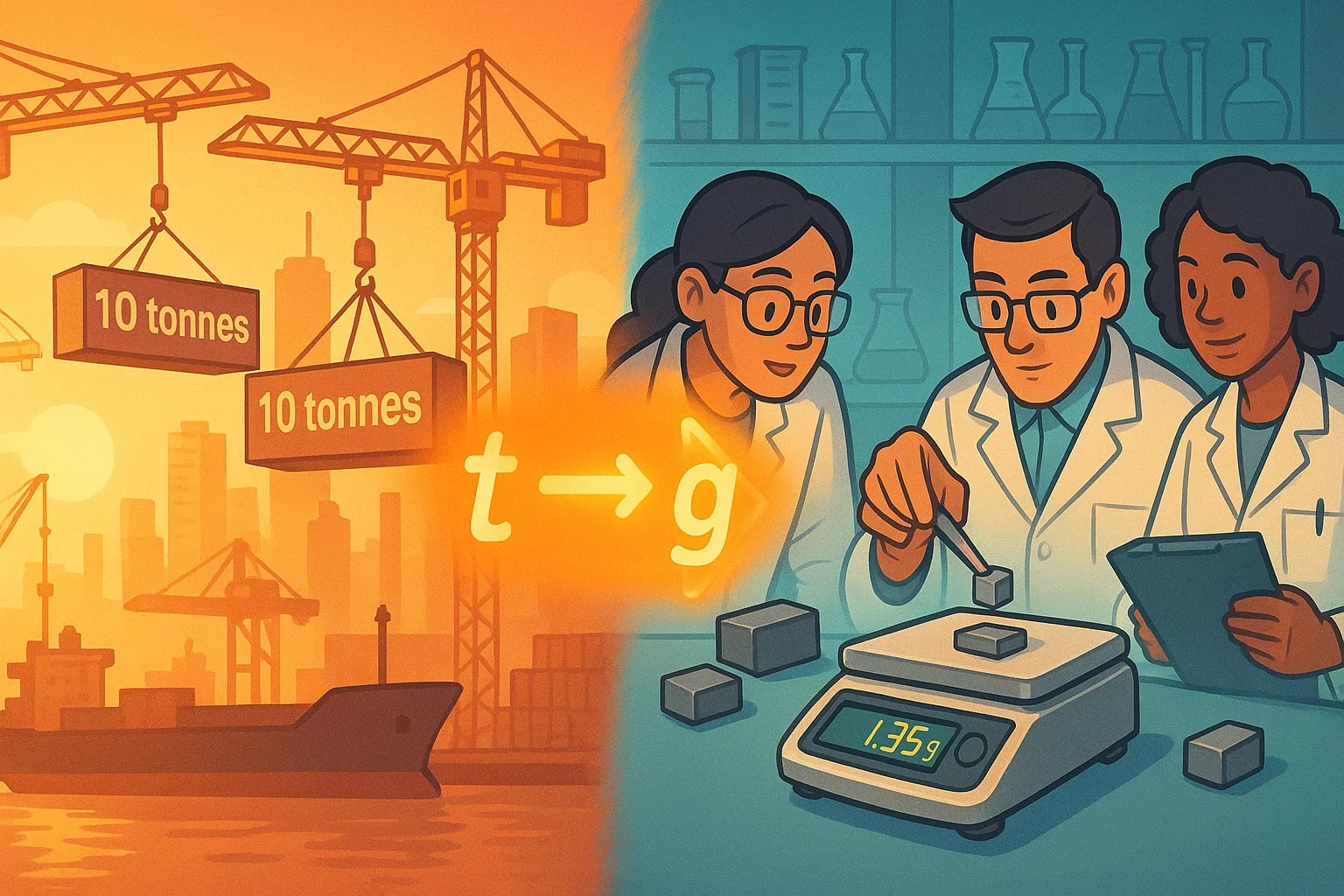 Konverter Ton ke Gram