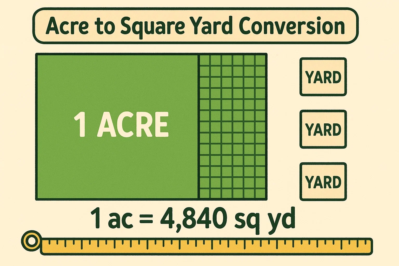 Konverter Dari Acre ke Yard Persegi