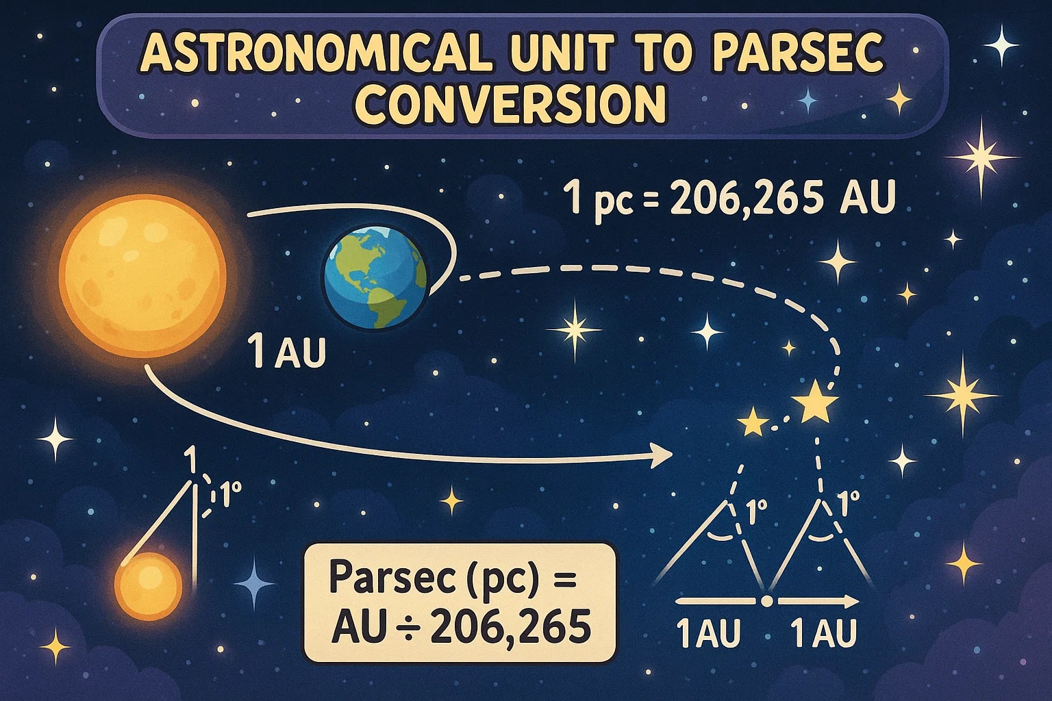 Konverter Satuan Astronomi ke Parsek