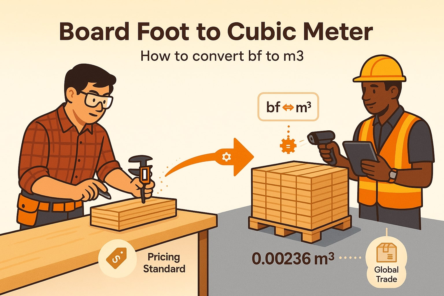 Konverter Board Feet ke Meter Kubik