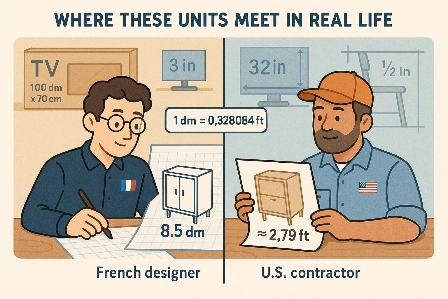 Konverter Desimeter ke Kaki