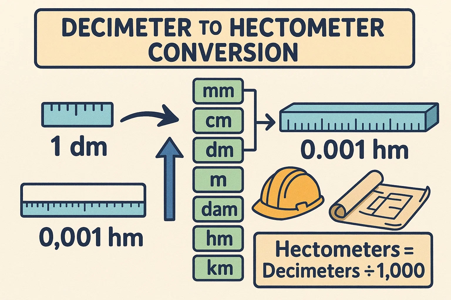 Konverter Decimeter ke Hektometer