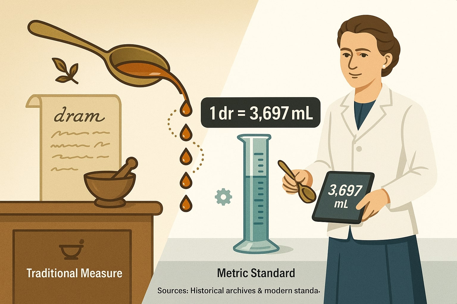 Konverter Drams ke Mililiter