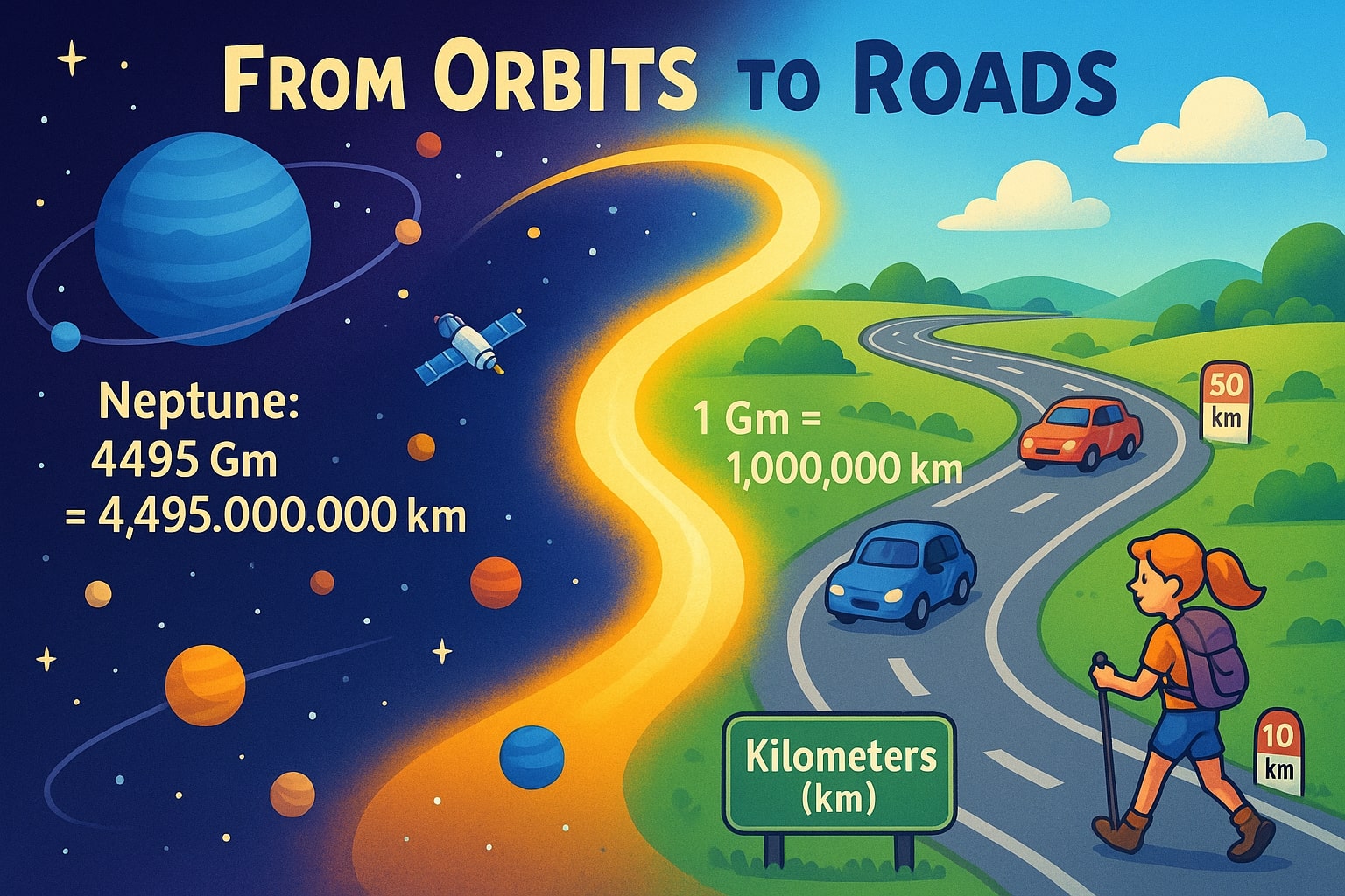 Konverter Gigameter ke Kilometer