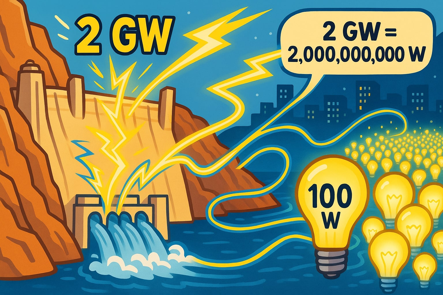 Konverter Gigawatt ke Watt