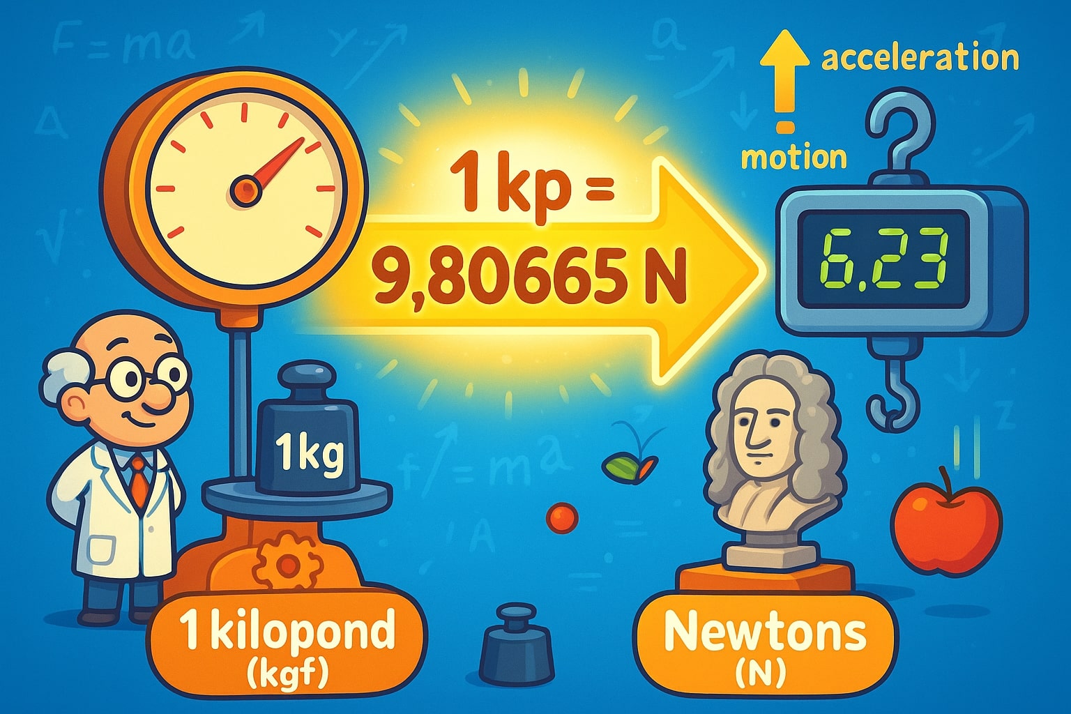 Pengon Kilopond ke Newton