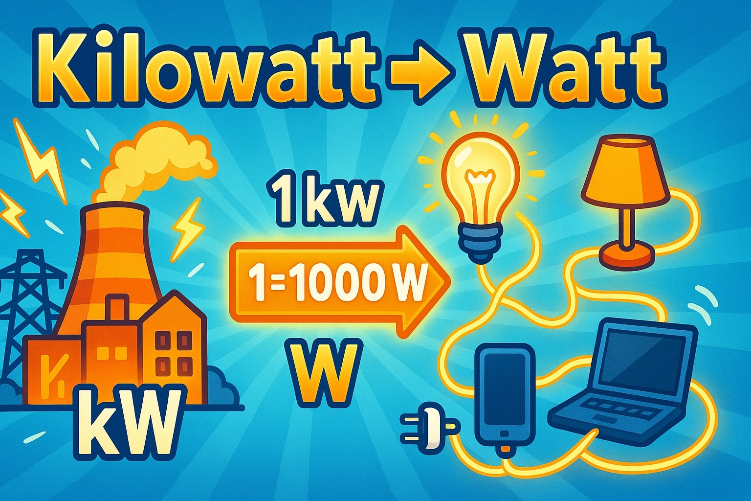 Konverter Kilowatt ke Watt