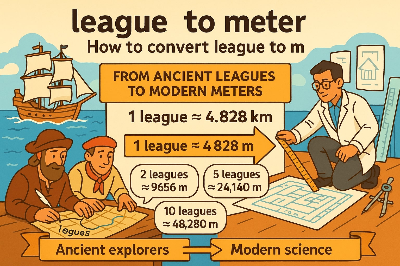 Konverter Liga ke Meter